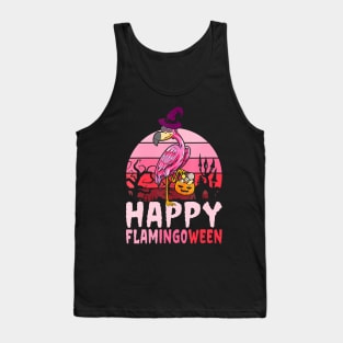 Funny Halloween Flamingo Witch Flamingoween Tank Top